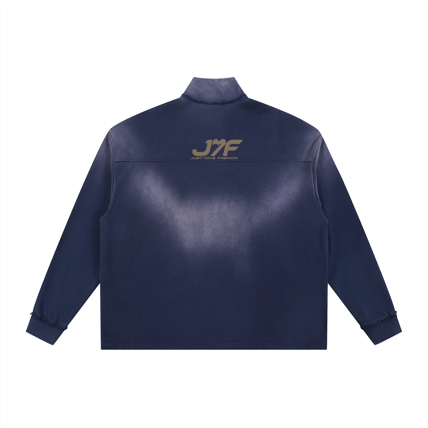 Sun Fade Raw Edge Quarter-Zip Sweatshirt