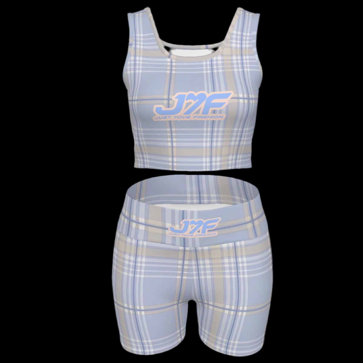 Plaid Print Women's Yoga Set