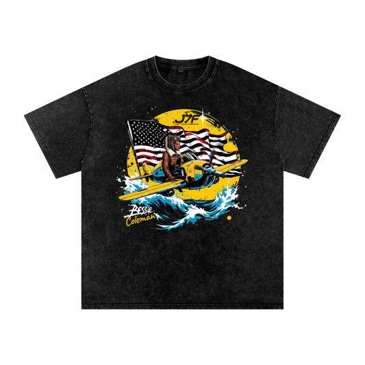 Snow Washed Oversized Cotton T-Shirt