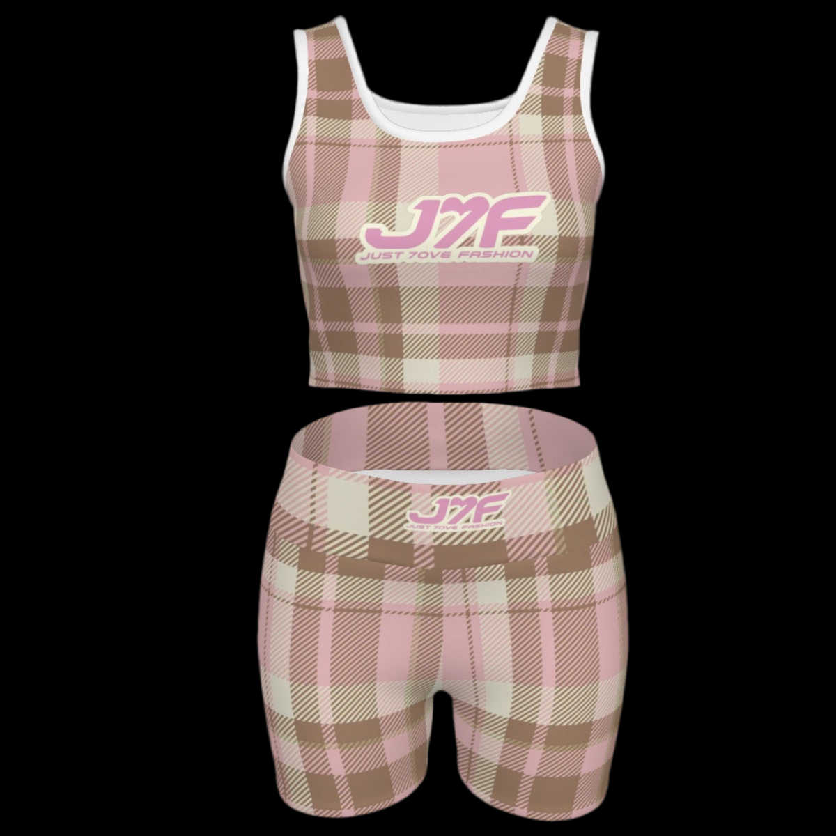 Plaid Print Women's Yoga Set