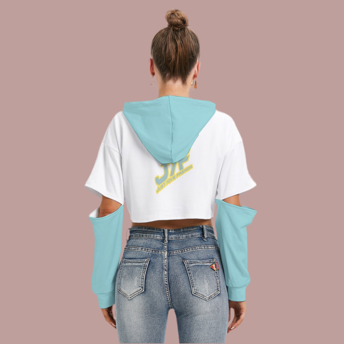 Women's Fleece Hoodie With Hollow Out Sleeve