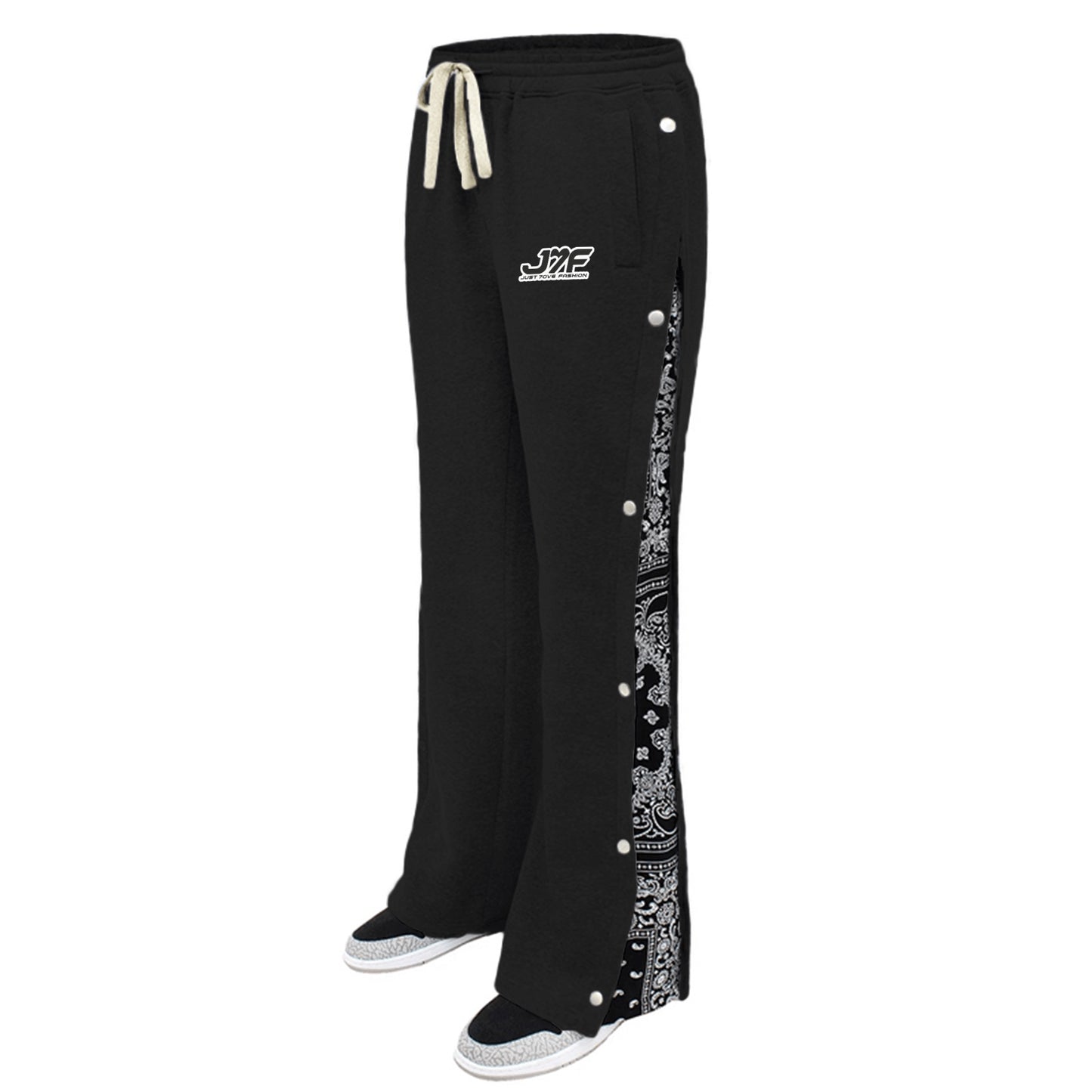 Front Design Simple Print Men's On Design Side Opening Pants