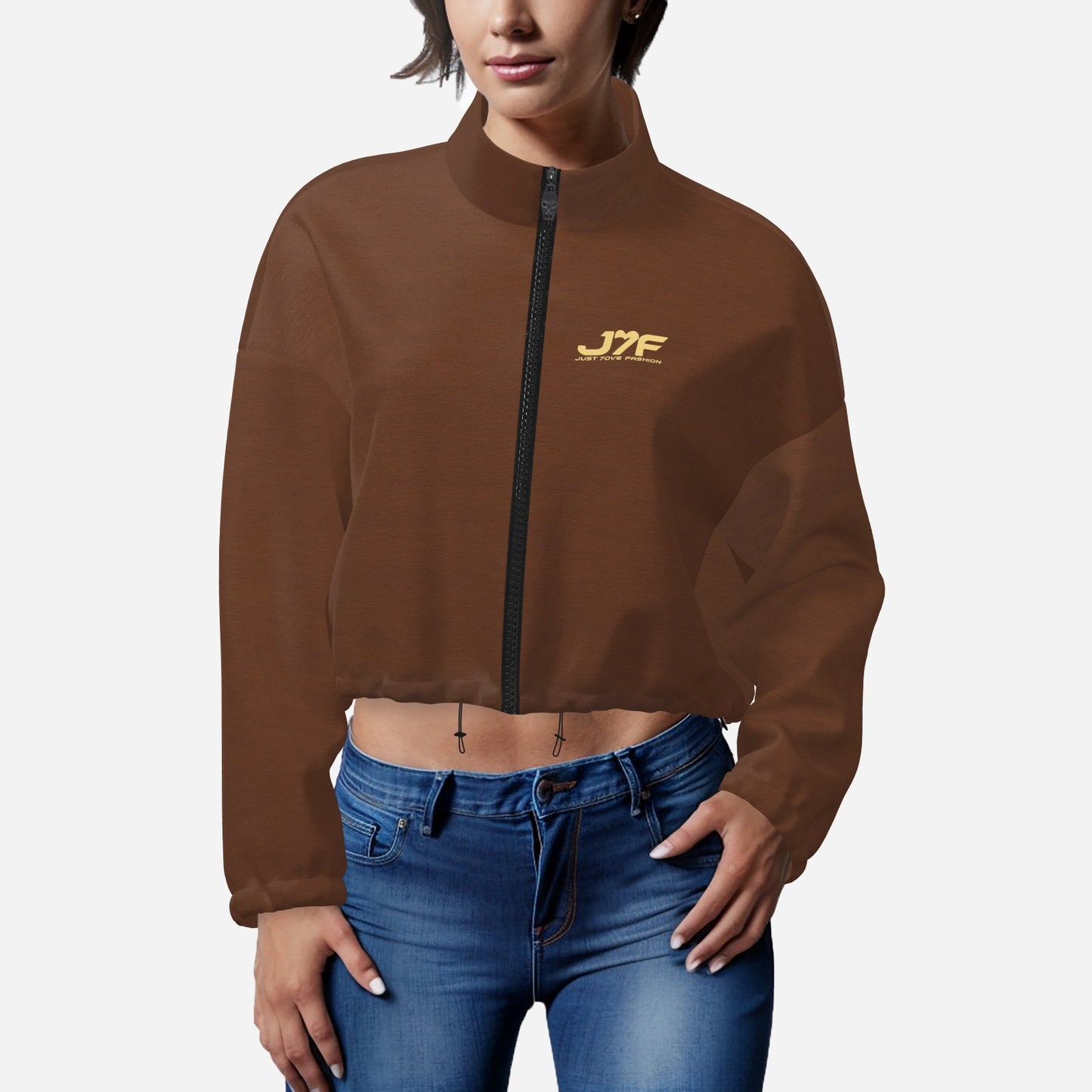 All-Over Print Women's Fleece Sweatshirt Short Jackets