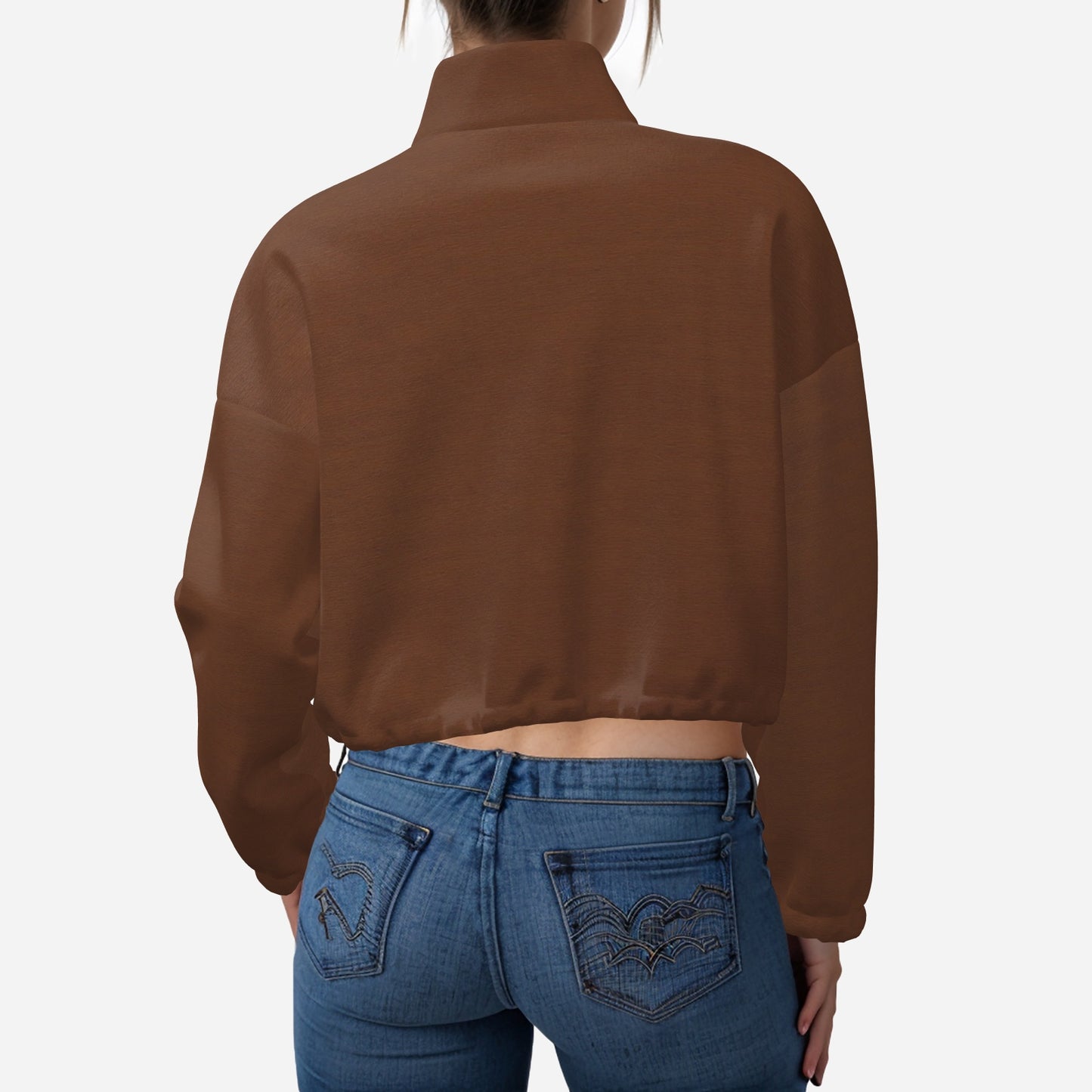 All-Over Print Women's Fleece Sweatshirt Short Jackets