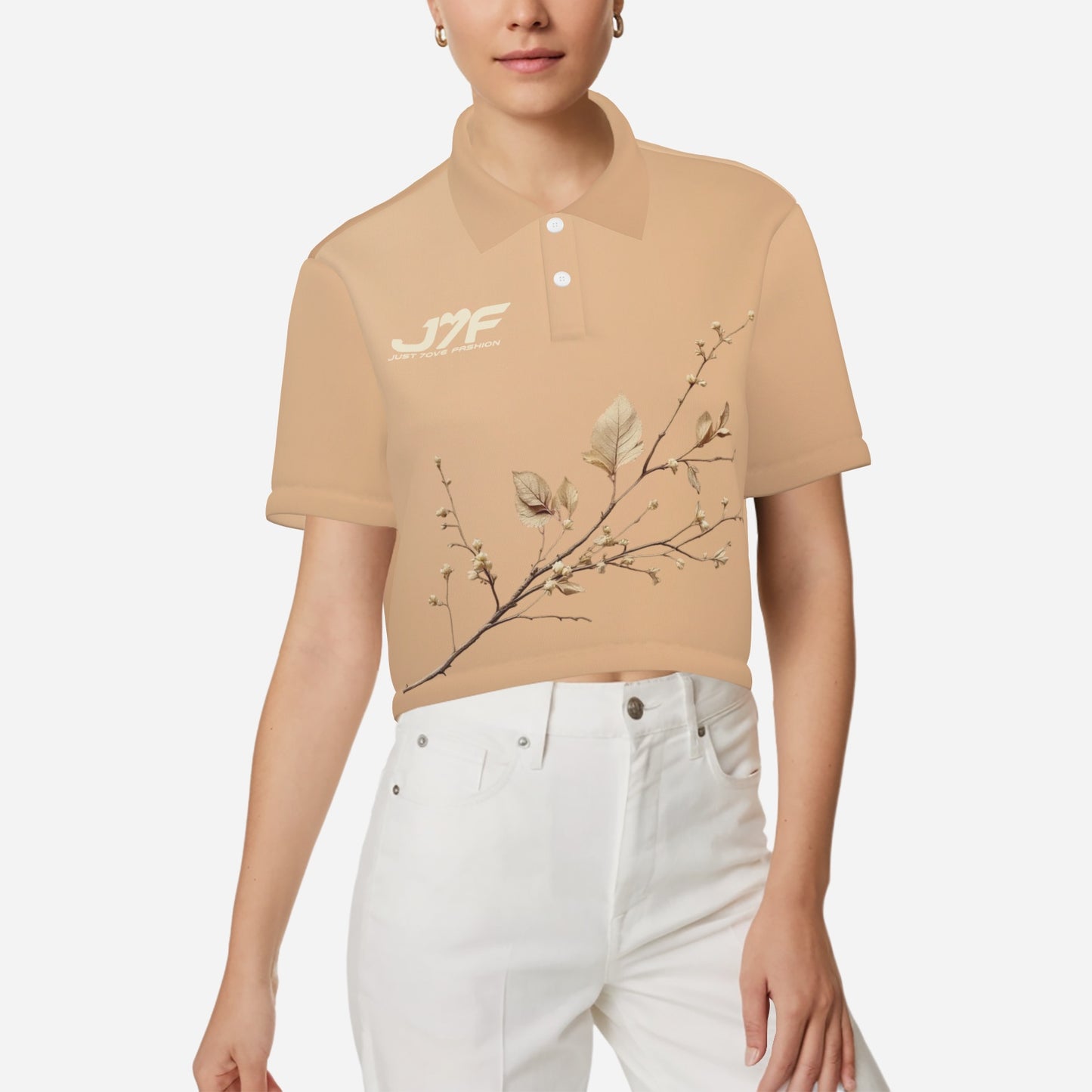 Women's Polo Shirt Crop Top