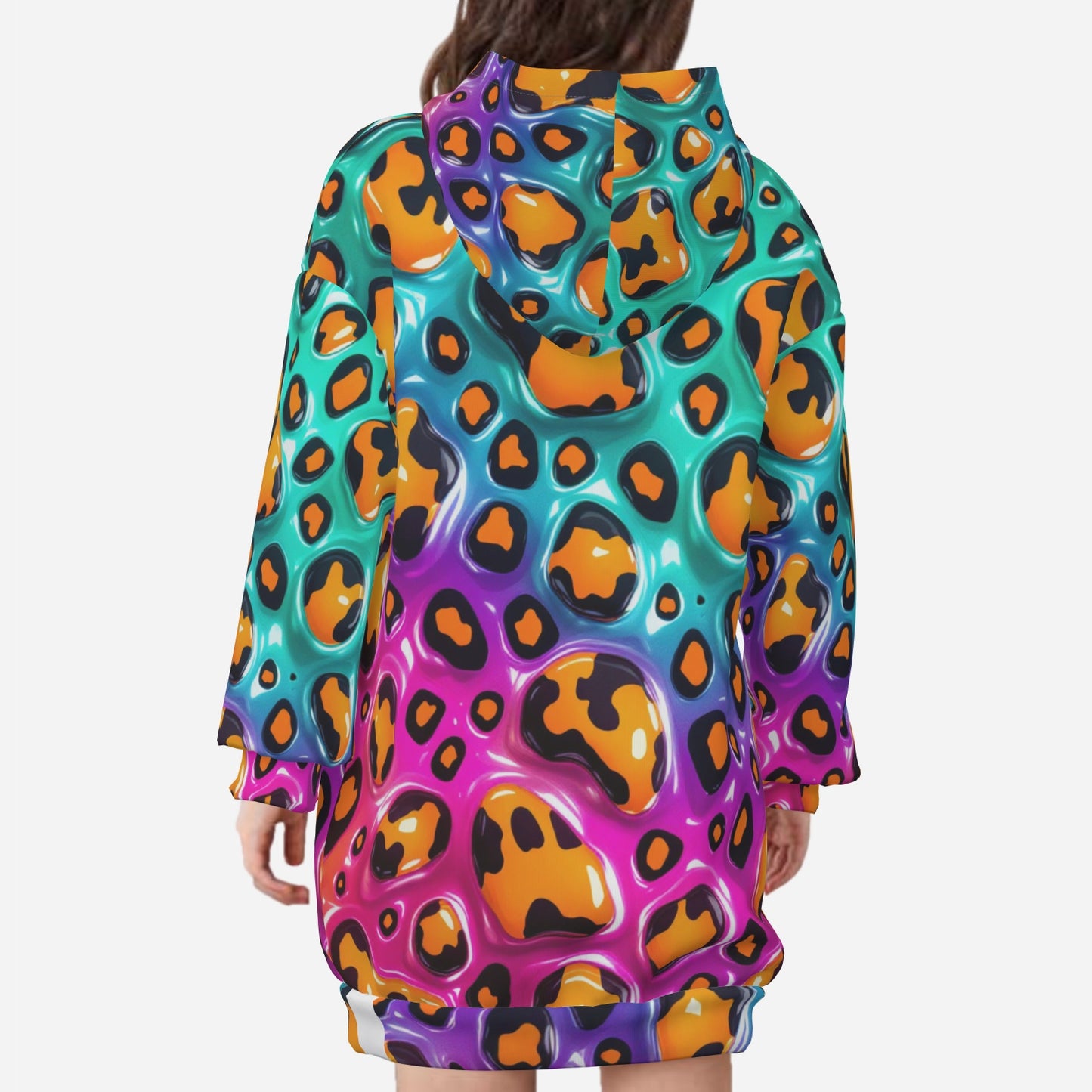 All-Over Print Girl's Long Hoodie Sweatshirt Dress
