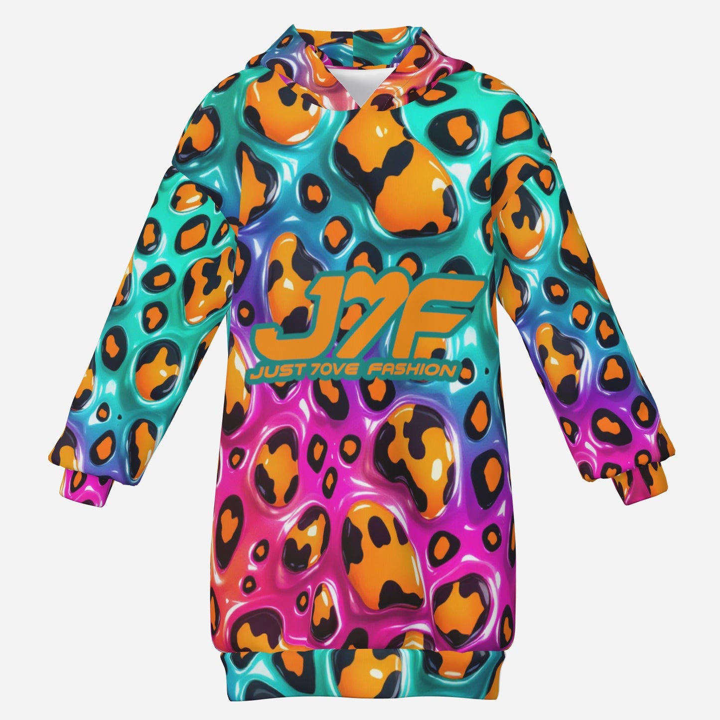 All-Over Print Girl's Long Hoodie Sweatshirt Dress