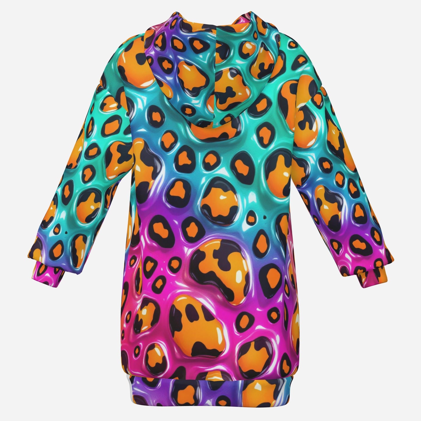 All-Over Print Girl's Long Hoodie Sweatshirt Dress