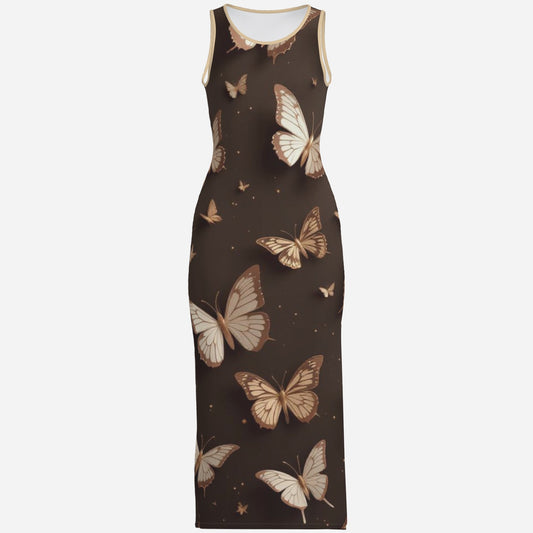 Women's Vest Sleeveless Slide Dress-Milk Silk 180 GSM