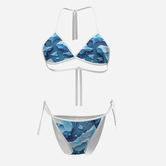 All-Over Print Women's Cami Bikini Swimsuit-Milk Silk 180 GSM