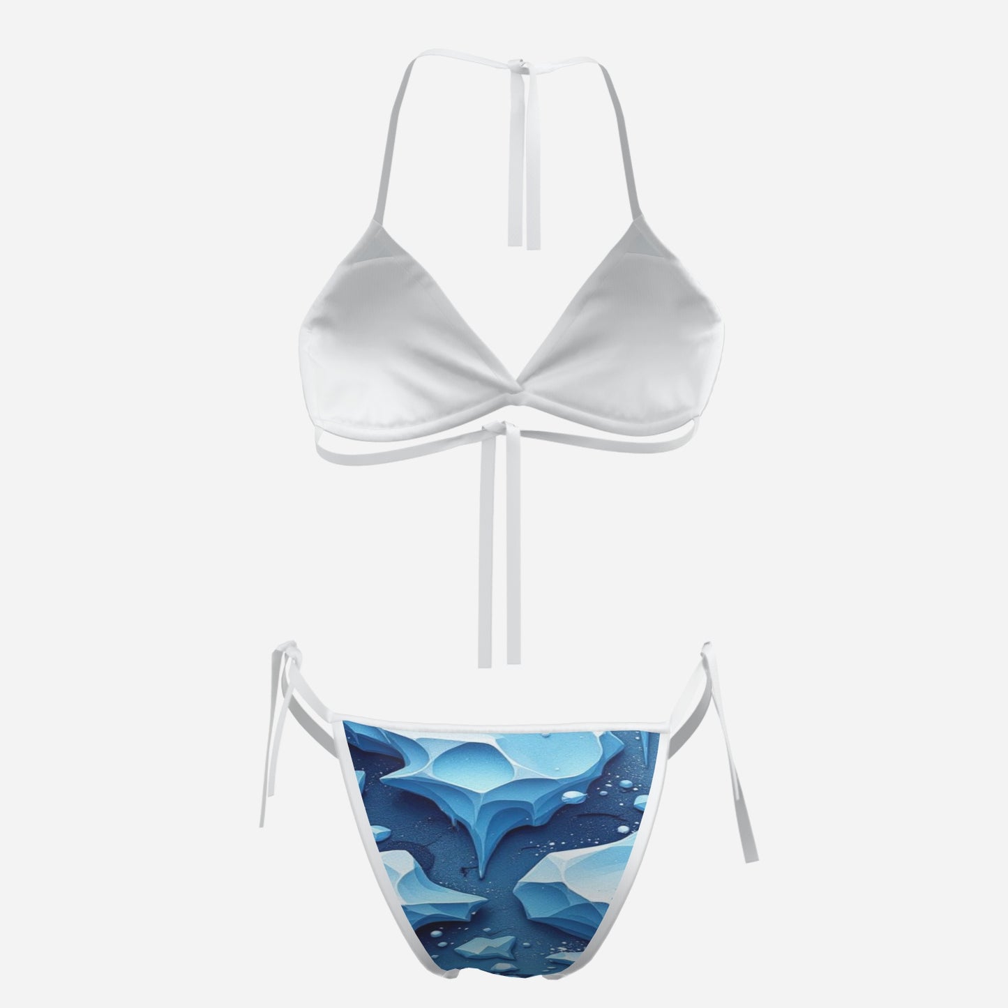 All-Over Print Women's Cami Bikini Swimsuit-Milk Silk 180 GSM