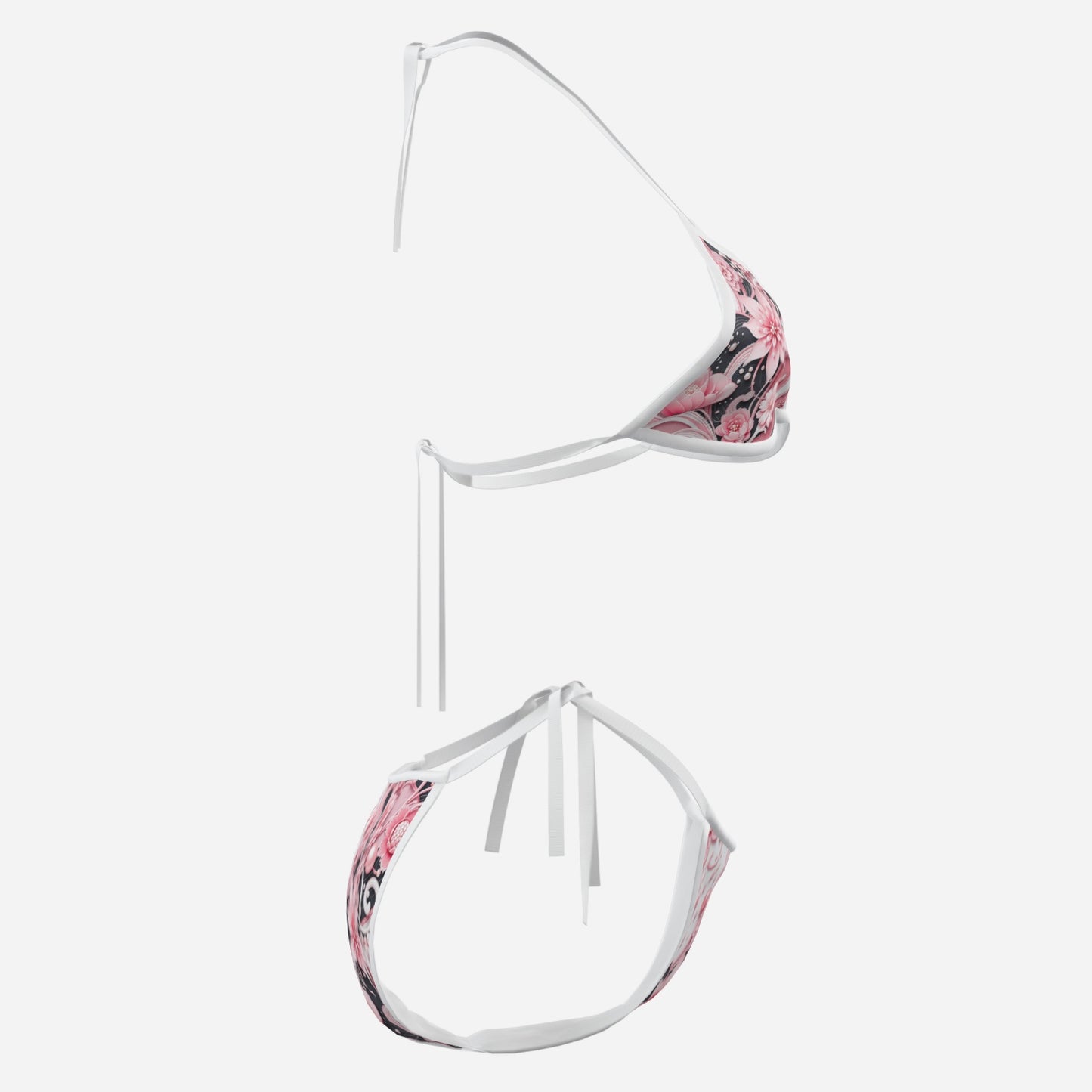 All-Over Print Women's Cami Bikini Swimsuit-Milk Silk 180 GSM