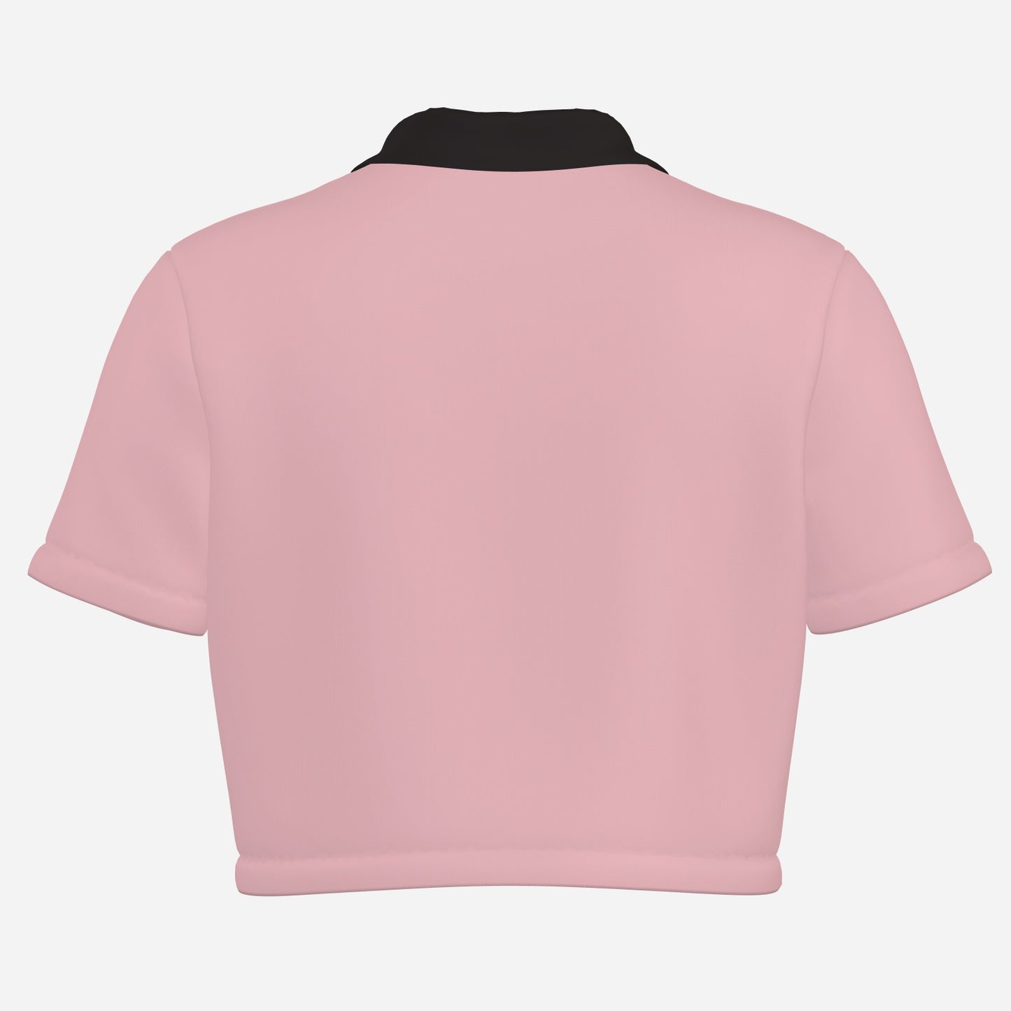 All-Over Print Women's Polo Shirt Crop Top-Pearl Mesh Fabric 190 GSM