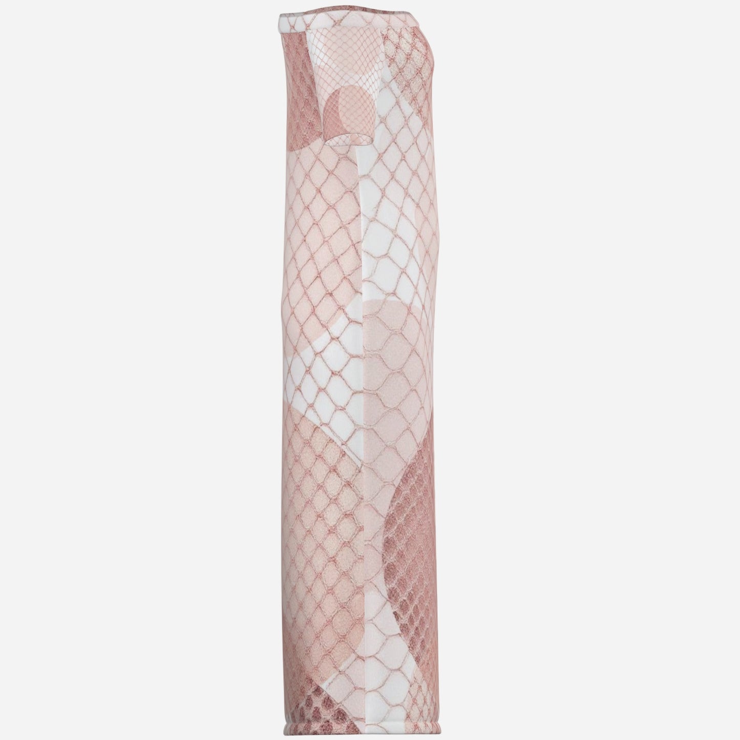 All-Over Print Women's One-Shoulder Long Dress-Milk Silk 180 GSM
