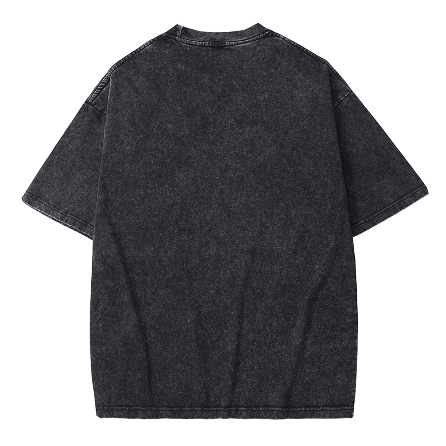 2 Side Simple Print Men's Distressed Cotton Vintage Casual T-Shirt