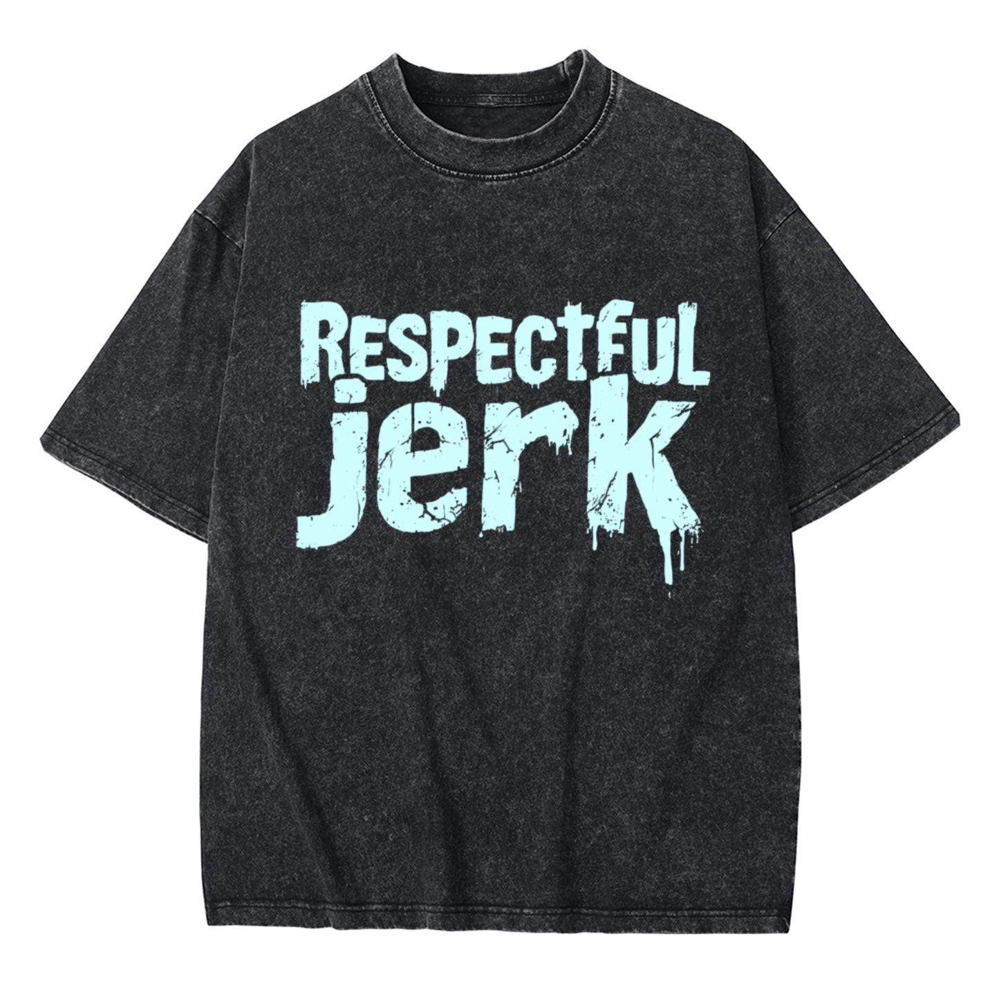 2 Side Simple Print Men's Distressed Cotton Vintage Casual T-Shirt