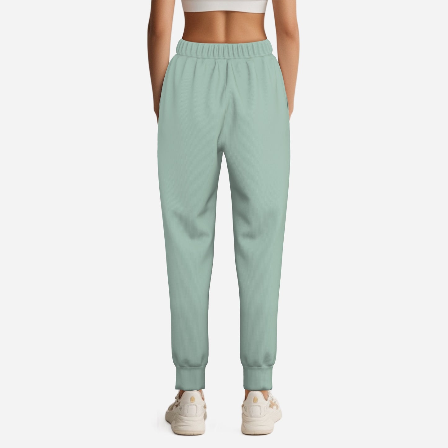 All-Over Print Women's Autumn/Winter Jogging Pants with Pocket-Imitation Cotton High Stretch Sweatshirt 280 GSM