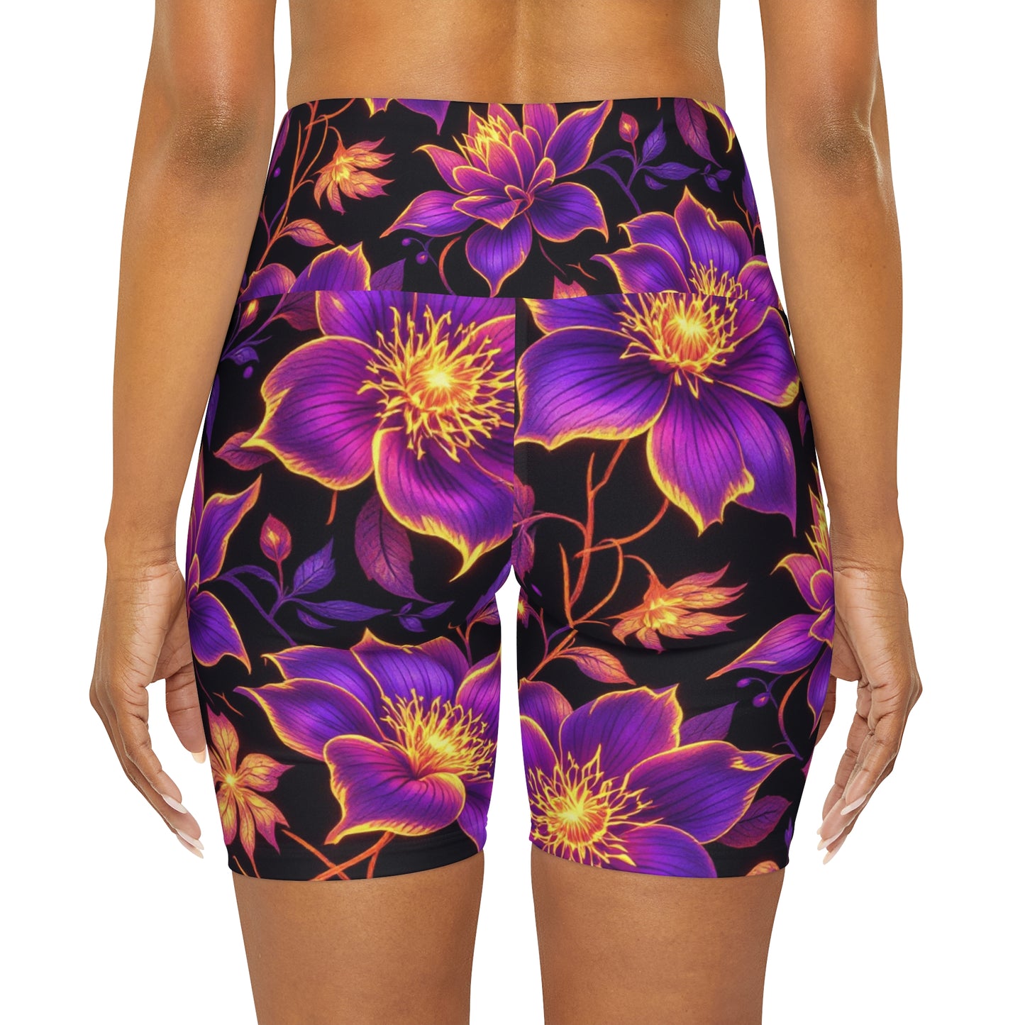 High Waisted Yoga Shorts (AOP)