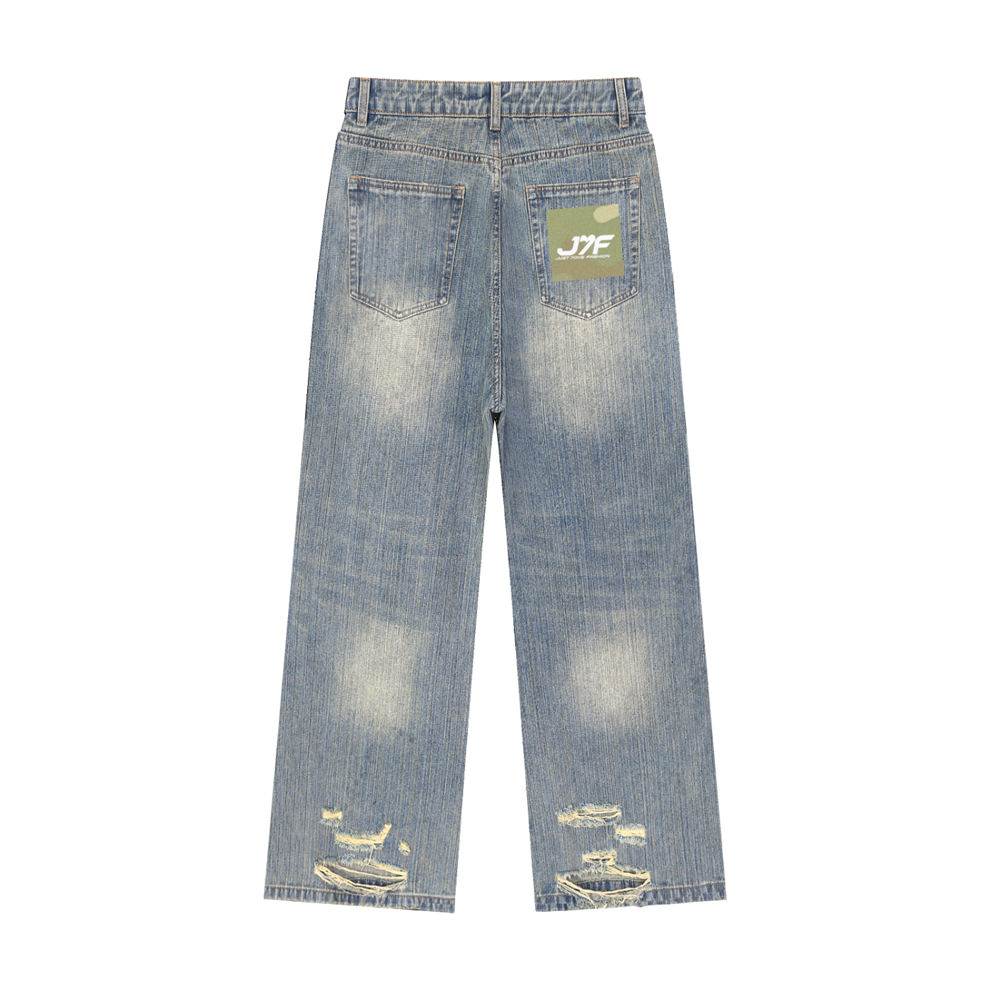 Vintage Wash Distressed Denim Jeans