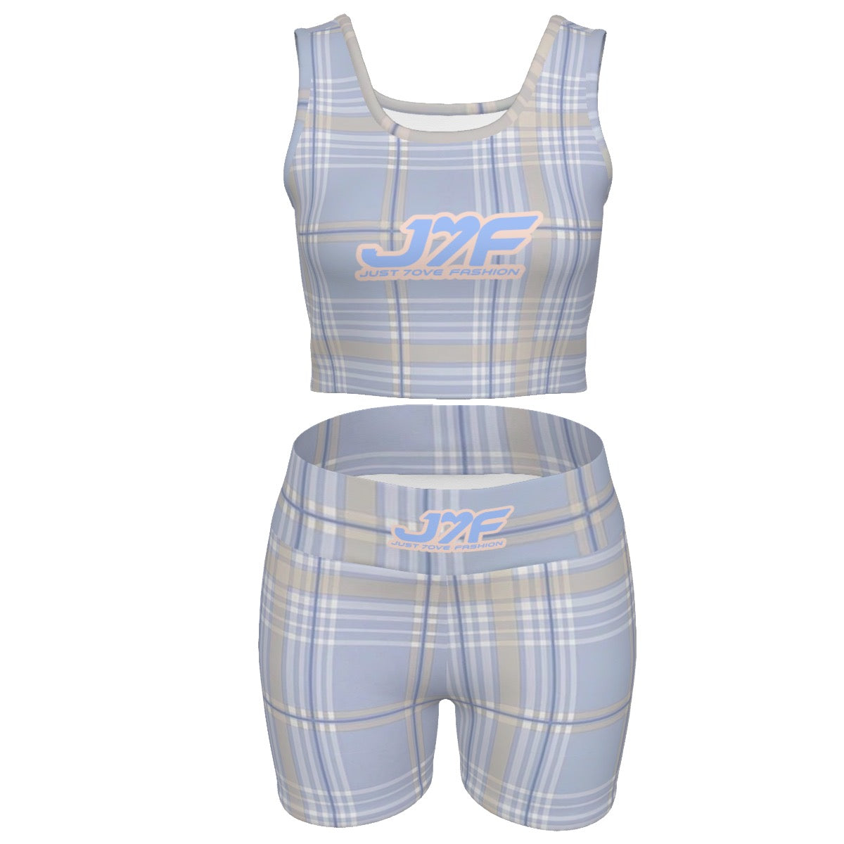 Plaid Print Women's Yoga Set