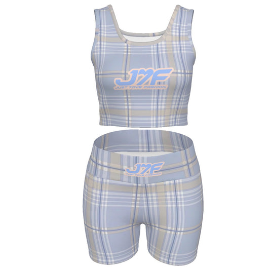 Plaid Print Women's Yoga Set