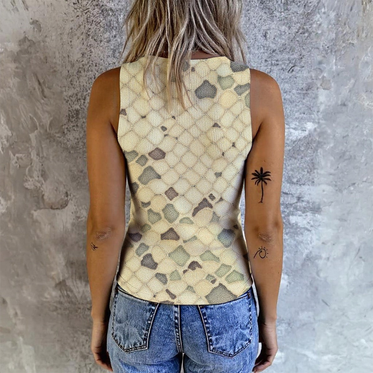Snake print Women's Button Vest