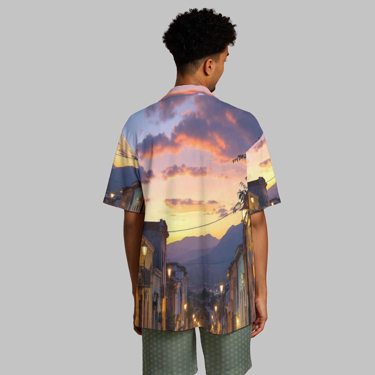 All-Over Print Men's Hawaiian Shirt With Button Closure |115GSM Cotton poplin