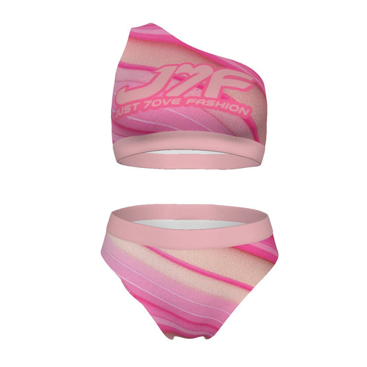 All-Over Print Women's Bikini With Single Shoulder