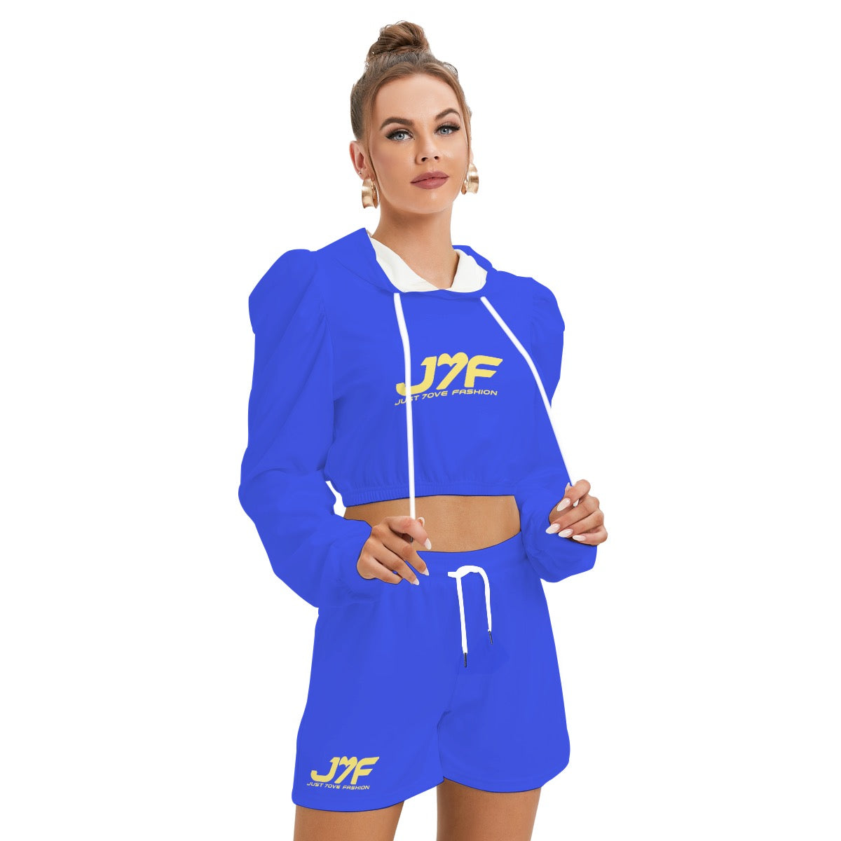 All-Over Print Women's Mirco Fleece Hoodie And Shorts Set