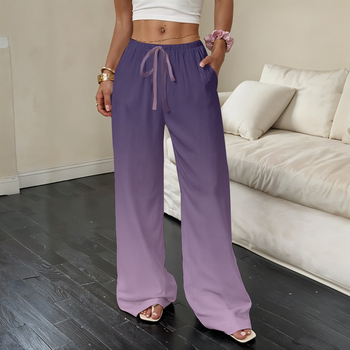 All-Over Print Women’s Straight-Leg Casual Pants