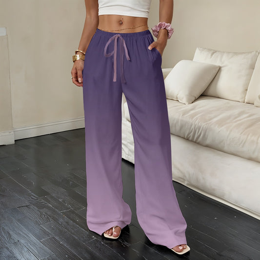 All-Over Print Women’s Straight-Leg Casual Pants