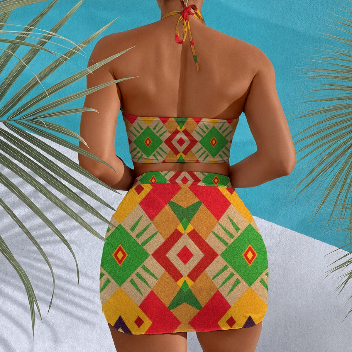 All-Over Print Women's Halter Neck swimming Suit