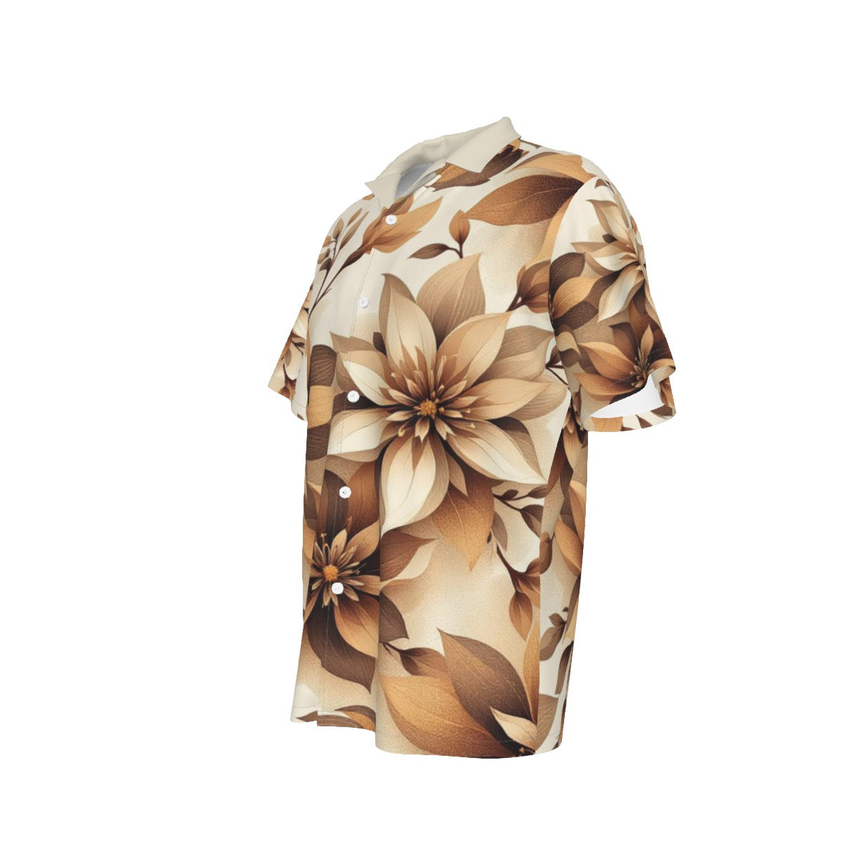 All-Over Print Men's Hawaiian Shirt With Button Closure |115GSM Cotton poplin