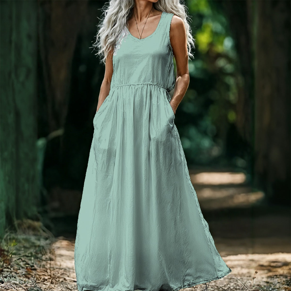All-Over Print Women’s Sleeveless Maxi Dress