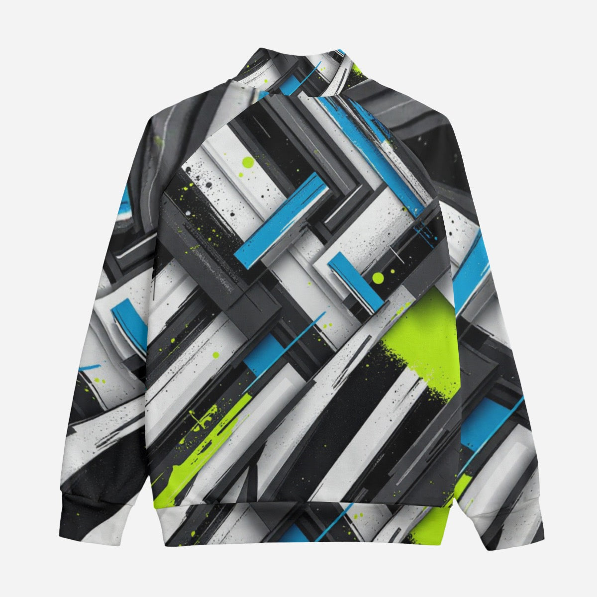 Cotton Unisex Stand Up Collar Jacket With Raglan Sleeve
