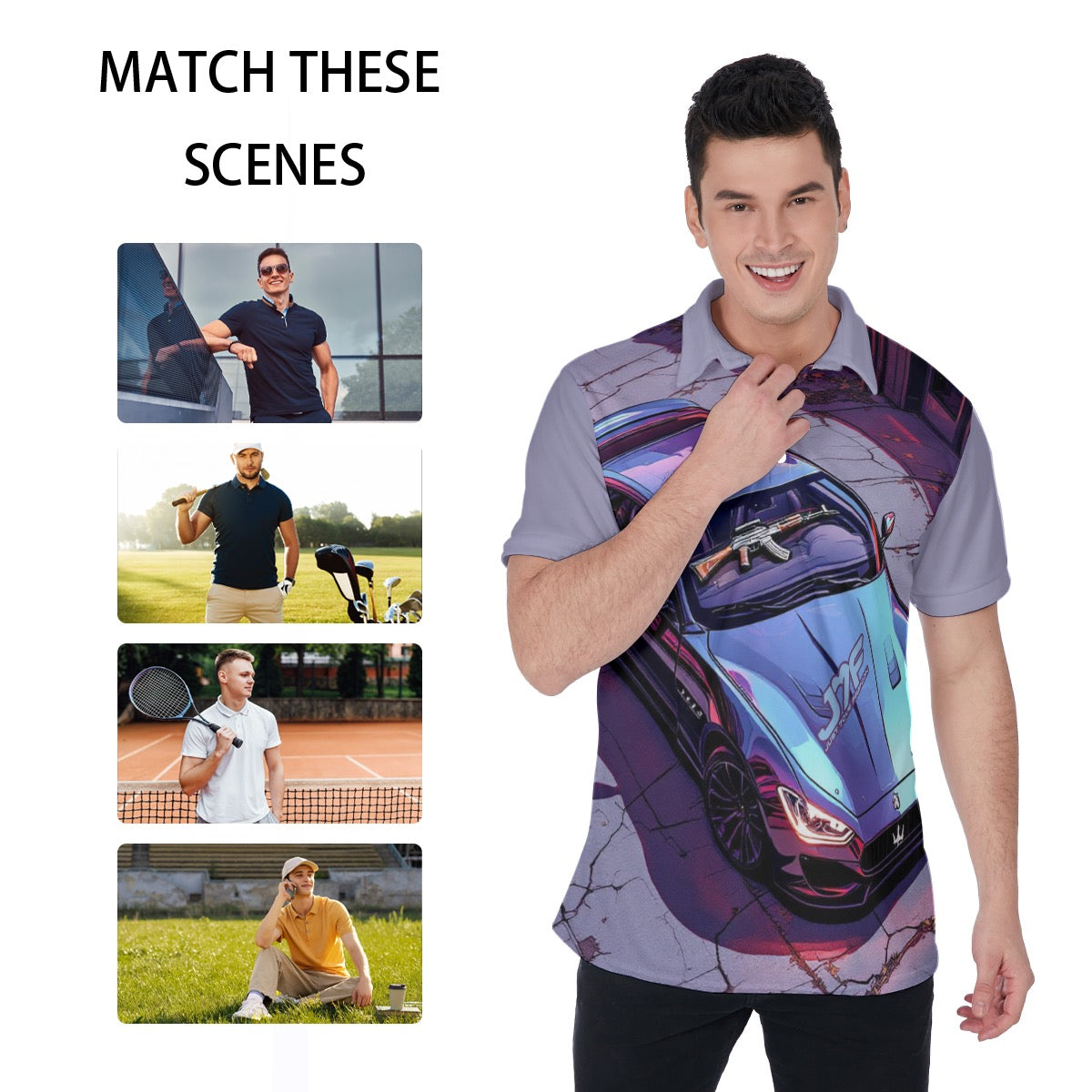 All-Over Print Men's Polo Shirt