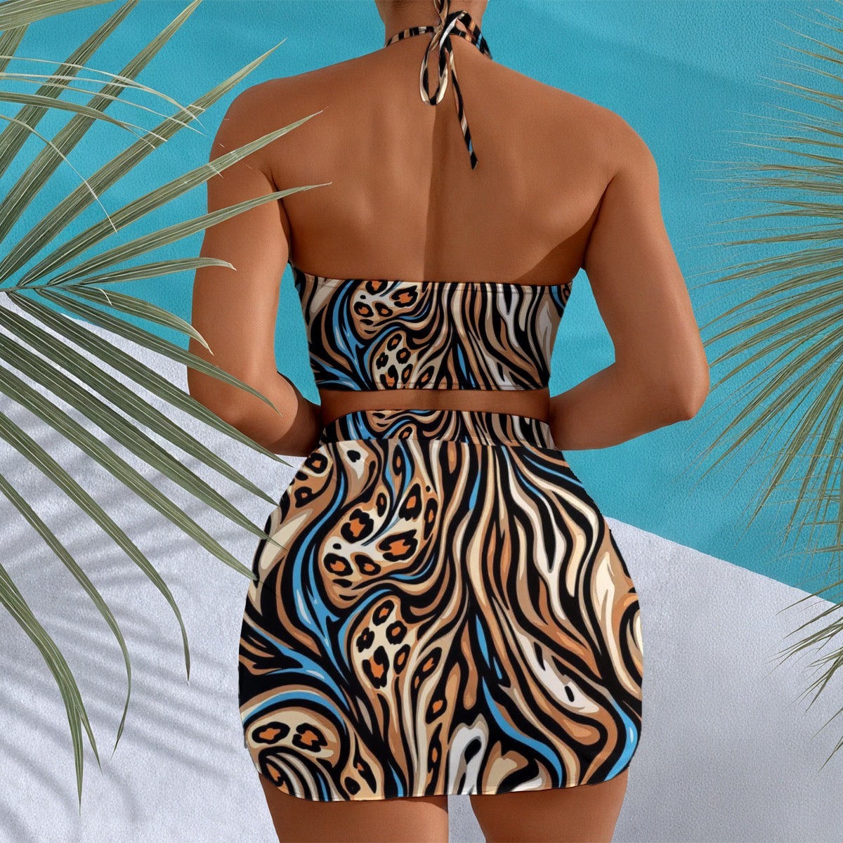 All-Over Print Women's Halter Neck swimming Suit