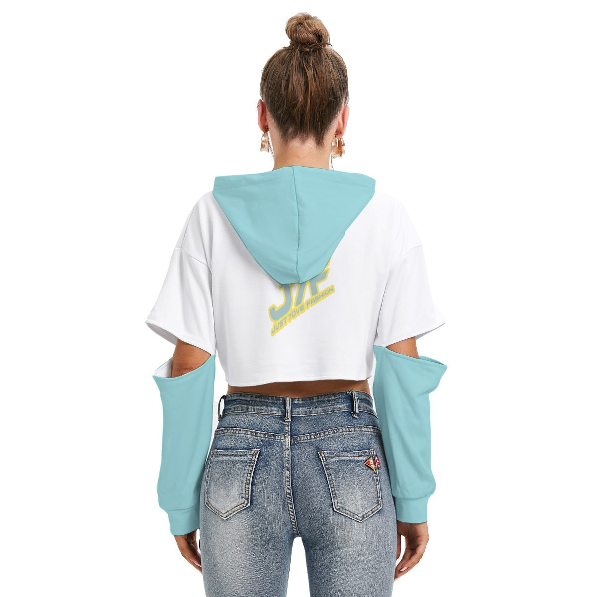 Women's Fleece Hoodie With Hollow Out Sleeve