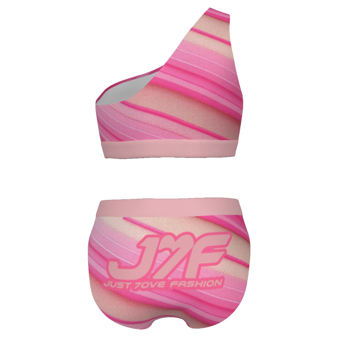 All-Over Print Women's Bikini With Single Shoulder
