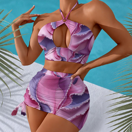 All-Over Print Women's Halter Neck swimming Suit
