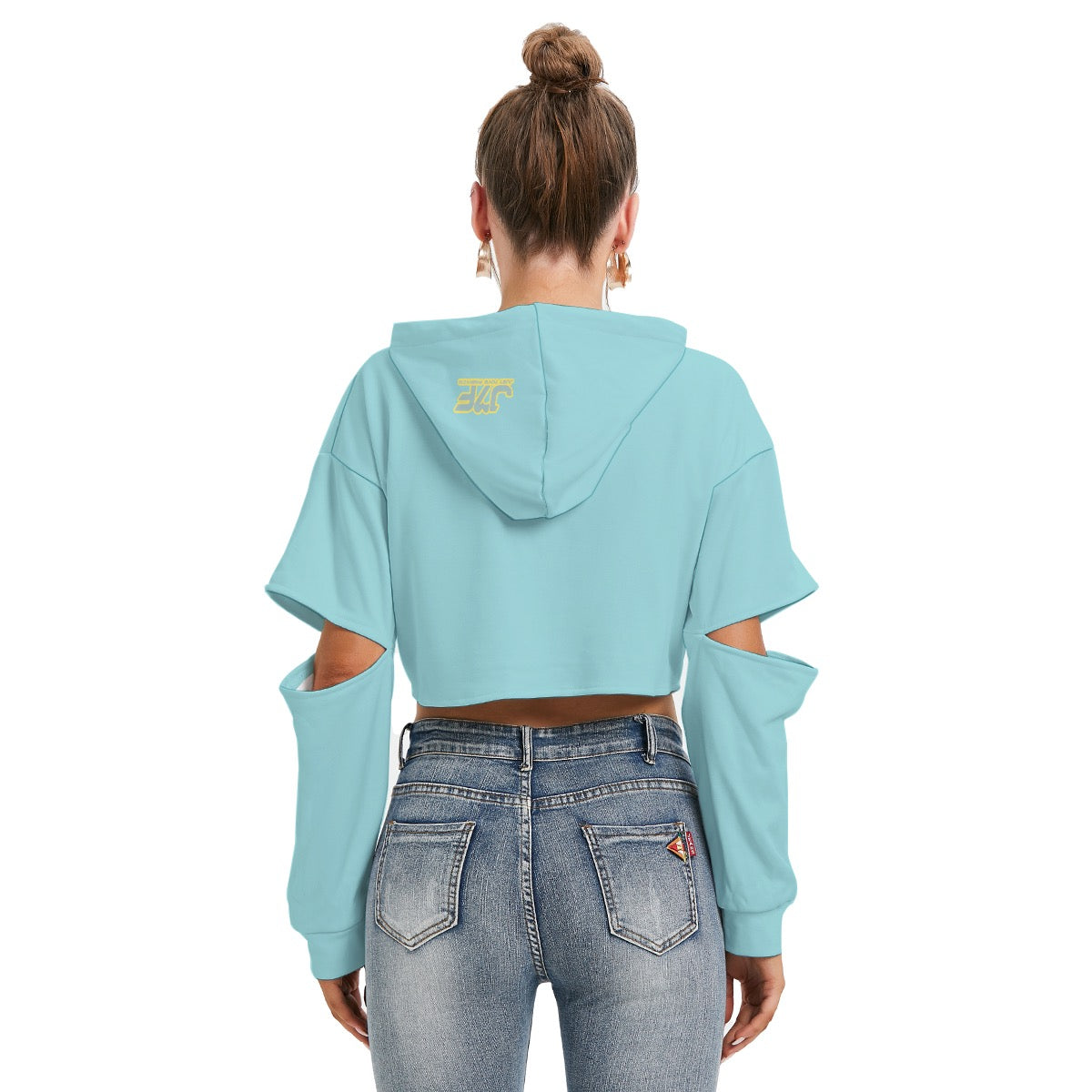 Women's Heavy Fleece Hoodie With Hollow Out Sleeve