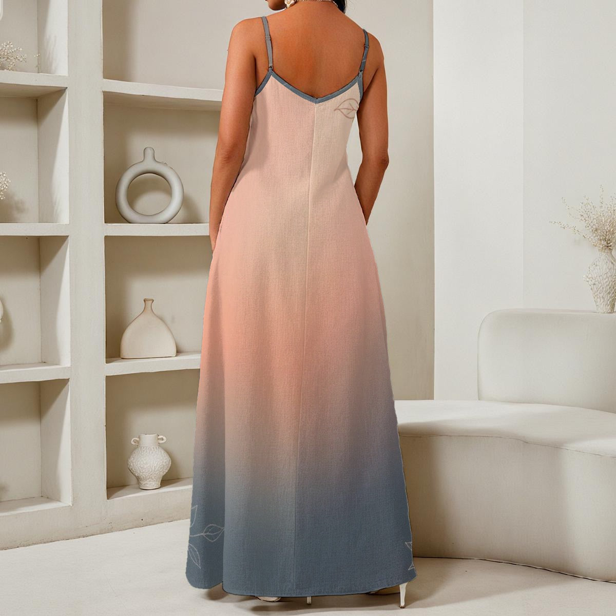 Women's Elegant V-Neck Maxi Dress