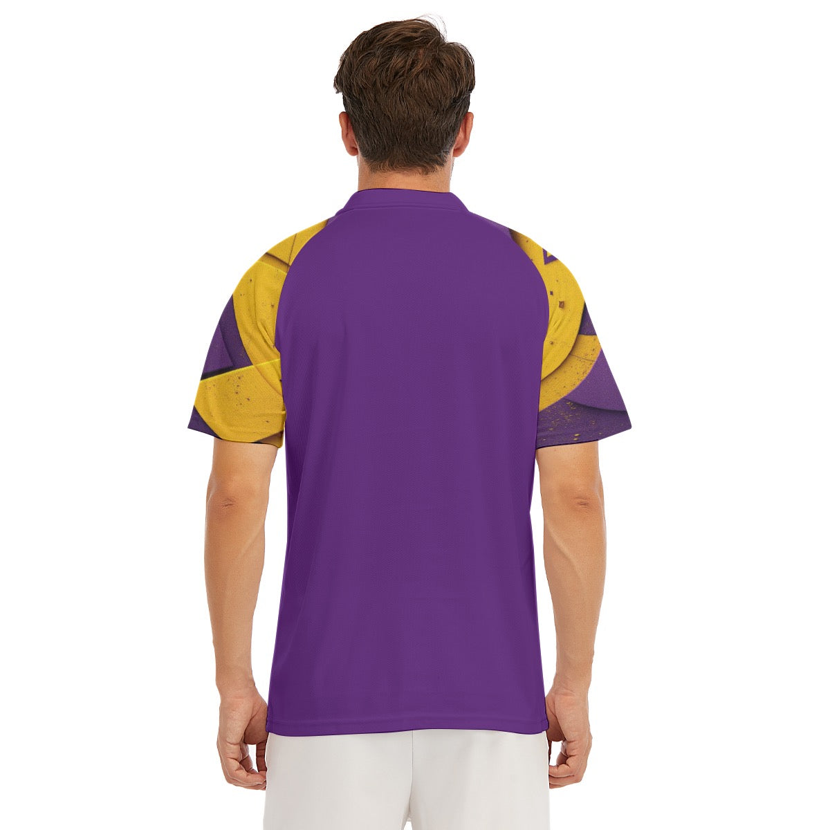 All-Over Print Men's Short Sleeve Polo Shirt With Button Closure