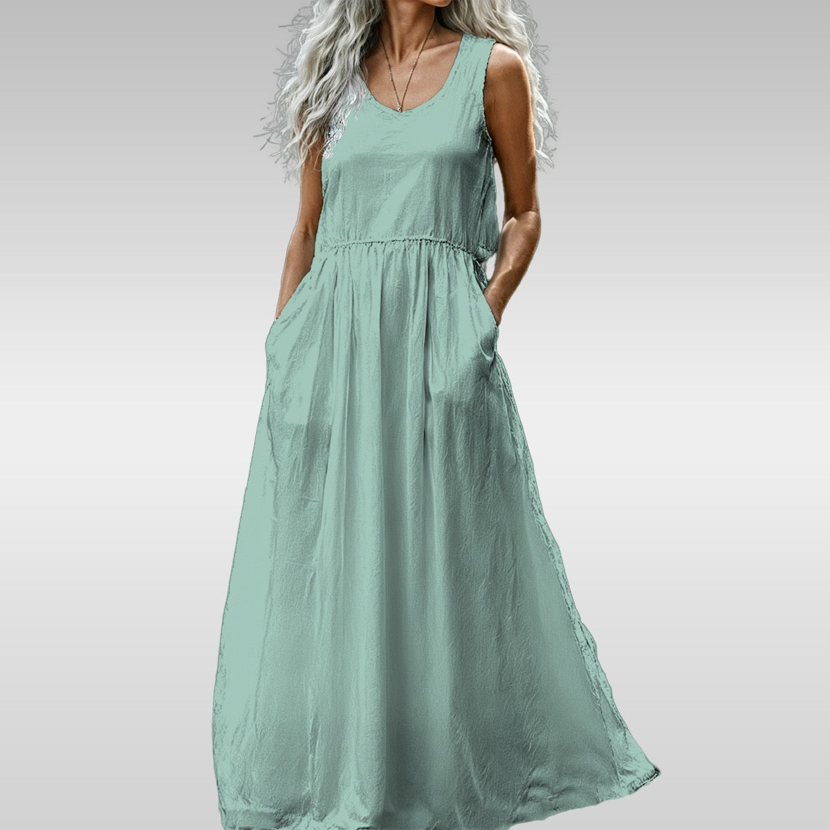 All-Over Print Women’s Sleeveless Maxi Dress