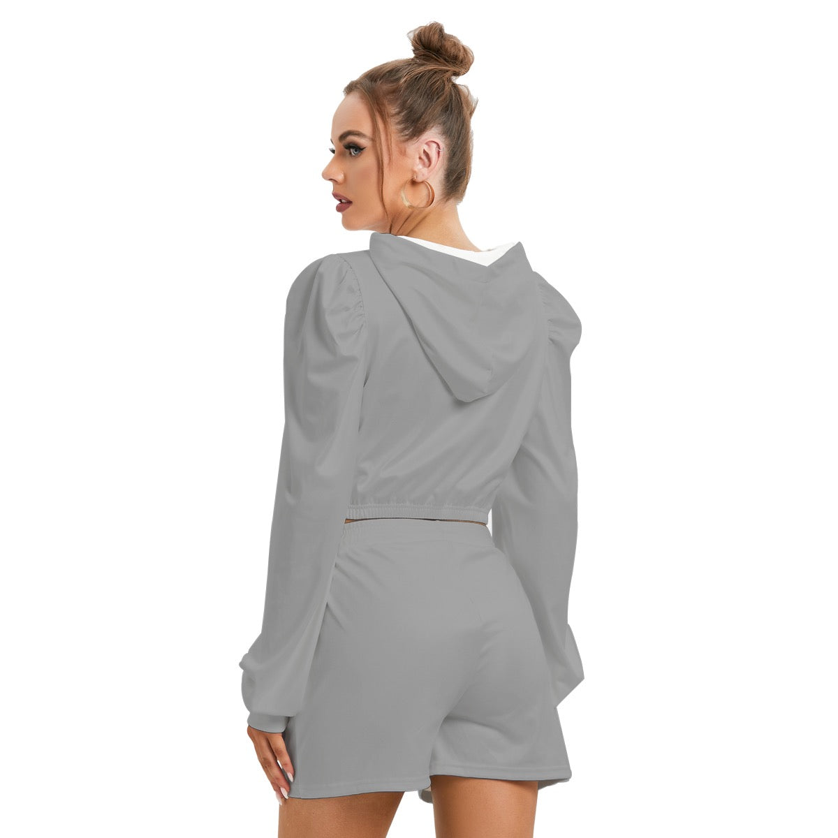 All-Over Print Women's Mirco Fleece Hoodie And Shorts Set