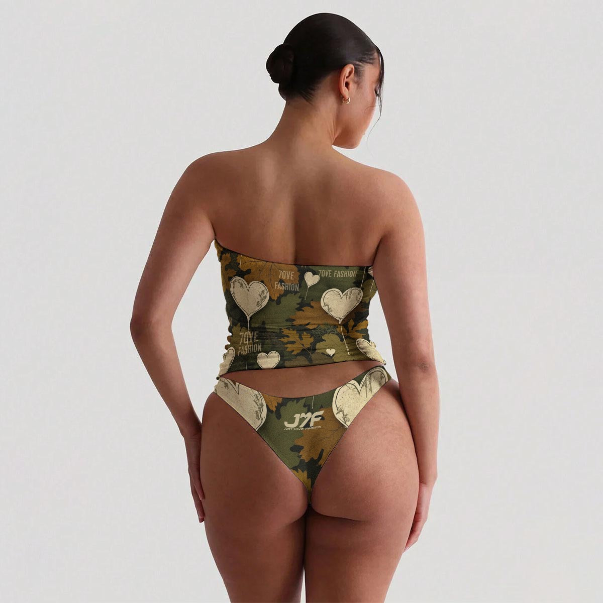 All-Over Print Women's Strapless Tube Top Set