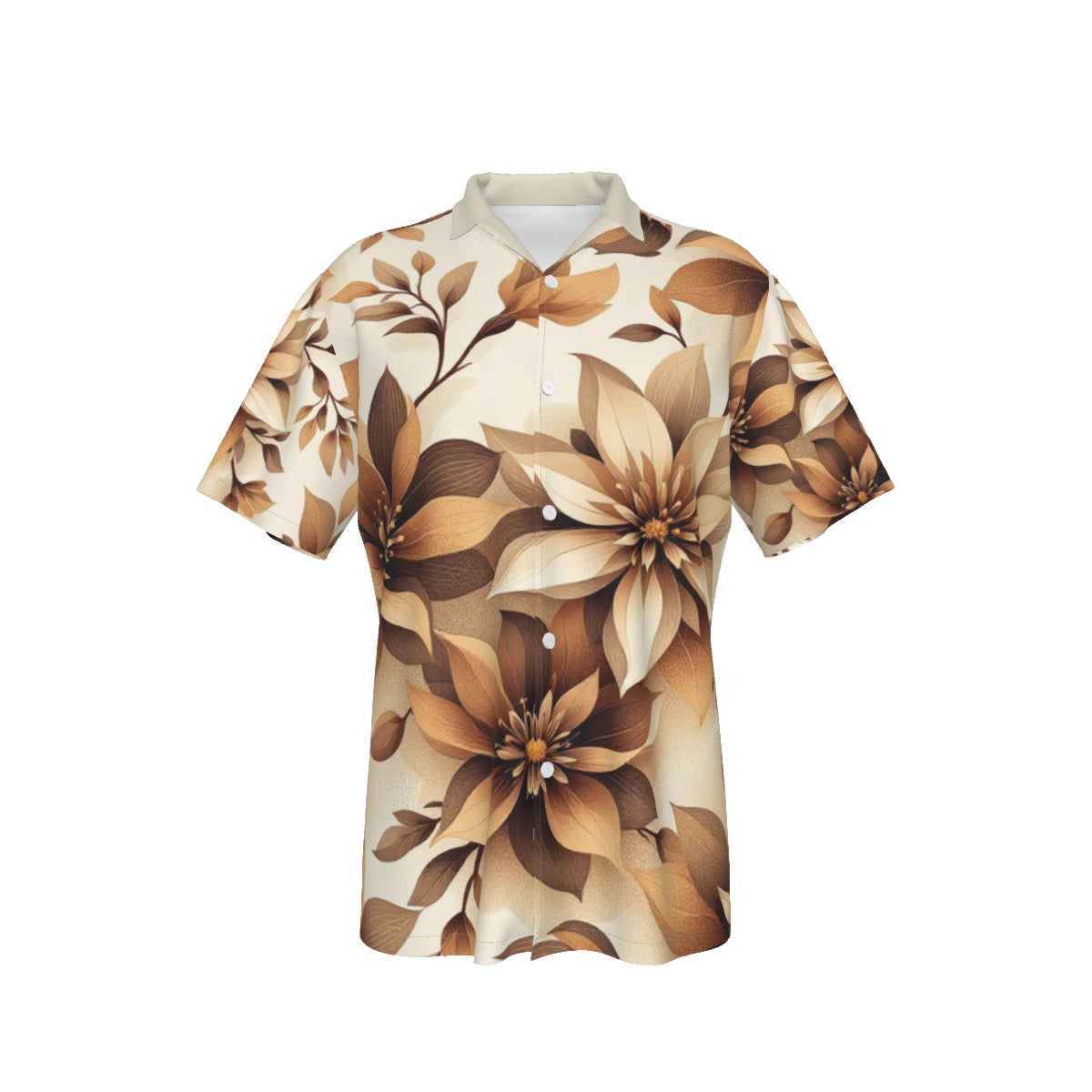 All-Over Print Men's Hawaiian Shirt With Button Closure |115GSM Cotton poplin