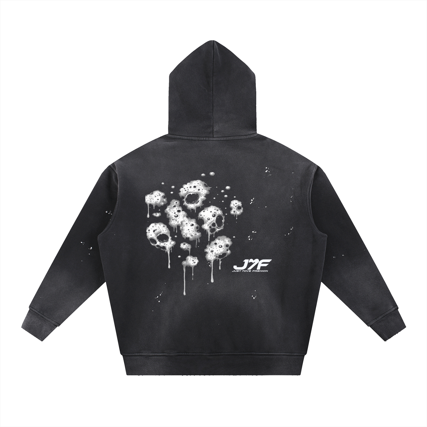 Vintage Washed Frayed Fleece Hoodie