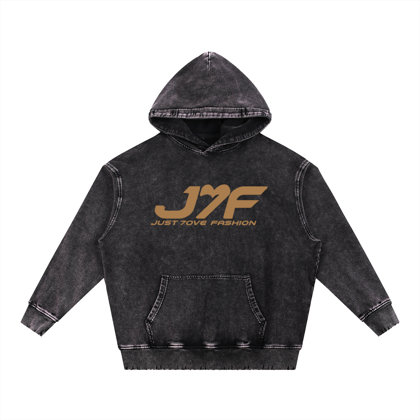 Snow Wash Hand-Frayed Heavyweight Hoodie