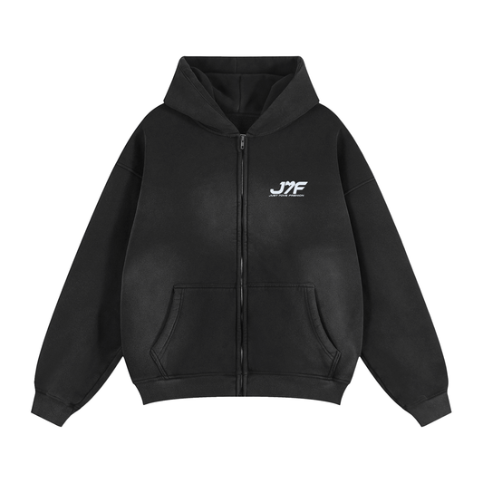 Sunfade Two-way Zipper Boxy Fleece Hoodie